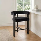 Lot de 6 tabourets de bar modernes de 61 cm de hauteur de comptoir avec dossier et accoudoirs, tabourets de comptoir rembourrés en velours pour îlot de cuisine ou bar-Panipeachy
