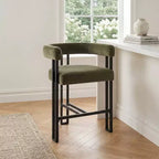 Lot de 6 tabourets de bar modernes de 61 cm de hauteur de comptoir avec dossier et accoudoirs, tabourets de comptoir rembourrés en velours pour îlot de cuisine ou bar-Panipeachy