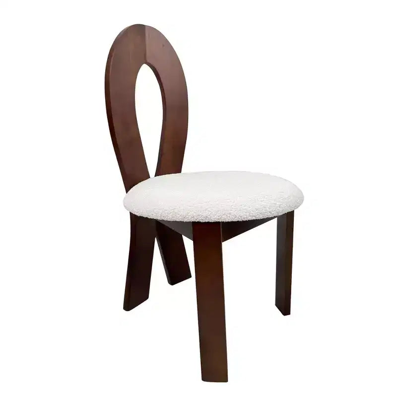 MAYEERTY Lot de 2 chaises de salle à manger, chaises de cuisine rembourrées en velours Teddy, chaises de salle à manger à cadre en bois de noyer massif