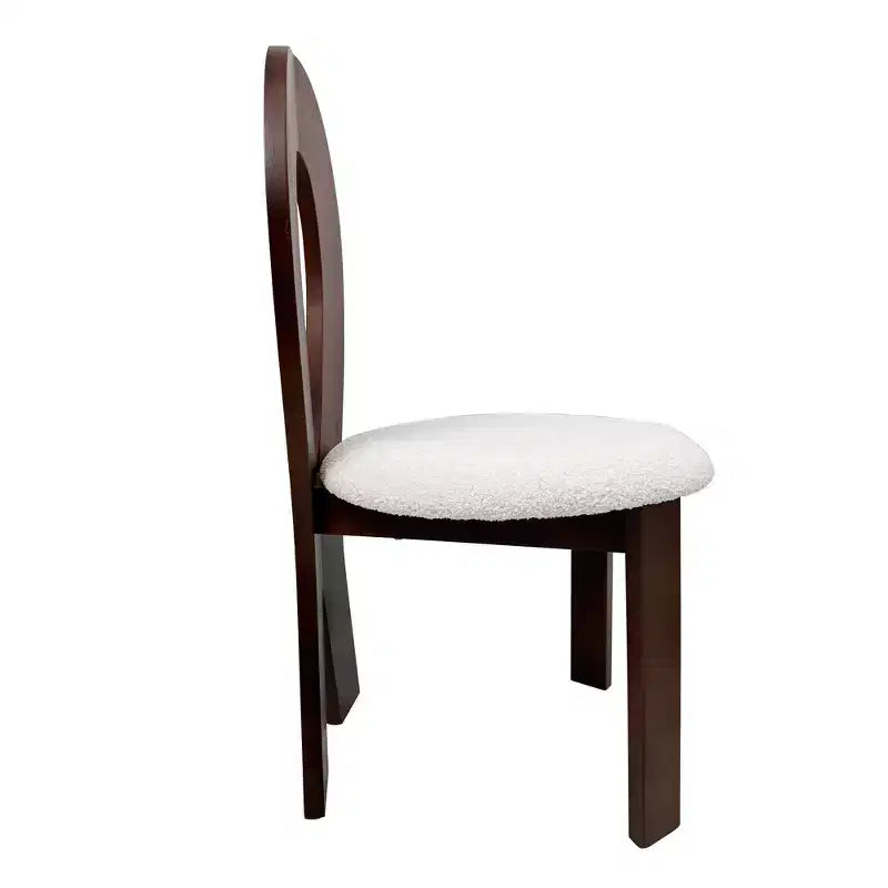 MAYEERTY Lot de 2 chaises de salle à manger, chaises de cuisine rembourrées en velours Teddy, chaises de salle à manger à cadre en bois de noyer massif
