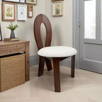 MAYEERTY Lot de 2 chaises de salle à manger, chaises de cuisine rembourrées en velours Teddy, chaises de salle à manger à cadre en bois de noyer massif