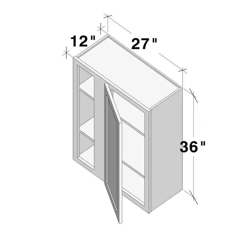 Meuble bas de cuisine CASAINC 27 L x 36 H x 12 P, style Shaker, cadre en bois massif, peinture à base d'eau à faible teneur en COV, fermeture en douceur, prêt à assembler, gris tourterelle