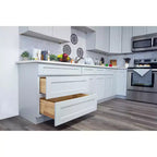 Meuble bas de cuisine CASAINC 27 L x 36 H x 12 P, style Shaker, cadre en bois massif, peinture à base d'eau à faible teneur en COV, fermeture en douceur, prêt à assembler, gris tourterelle