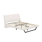 Cadre de lit rembourré en similicuir avec pieds trapézoïdaux pour lit Queen/King Size – ModernLuxe