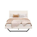 Cadre de lit rembourré en similicuir avec pieds trapézoïdaux pour lit Queen/King Size – ModernLuxe