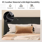 Cadre de lit rembourré en similicuir avec pieds trapézoïdaux pour lit Queen/King Size – ModernLuxe