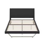 Cadre de lit rembourré en similicuir avec pieds trapézoïdaux pour lit Queen/King Size – ModernLuxe