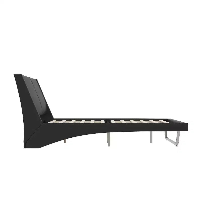 Cadre de lit rembourré en similicuir avec pieds trapézoïdaux pour lit Queen/King Size – ModernLuxe