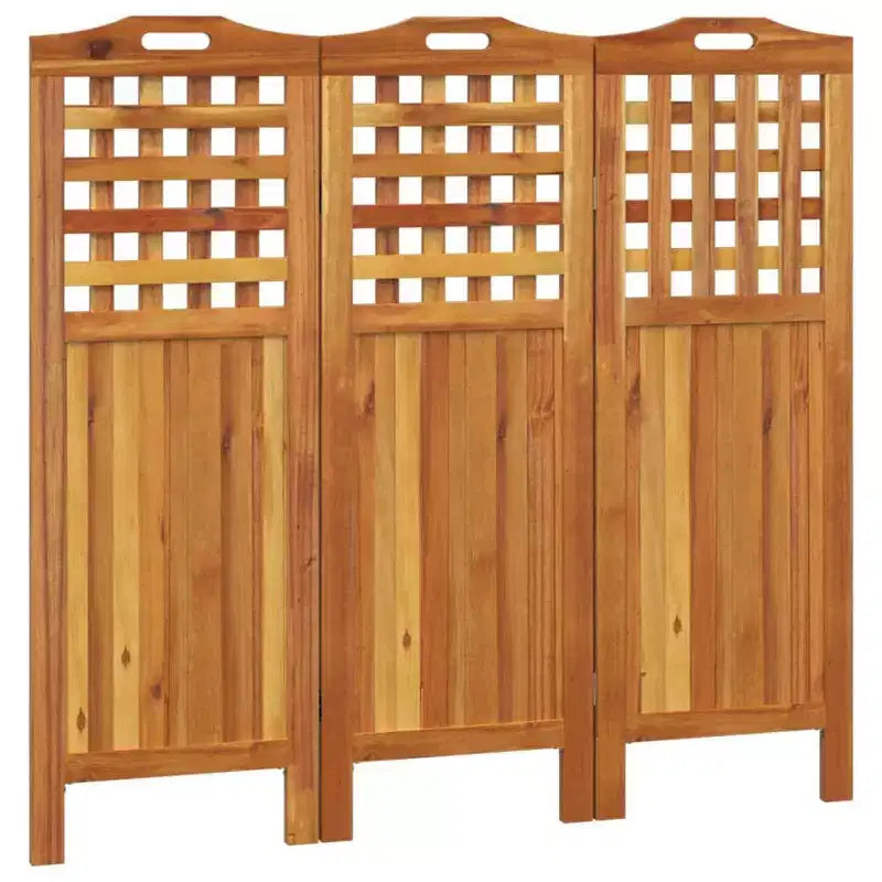 vidaXL 3 Panel Room Divider Privacy Room Divider Screen Solid Wood Acacia