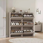 6-Drawer Wooden Shoe Cabinet with Adjustable Shelf - Hidden Shoe Organizer Storage for Entryway Hallway Living Room