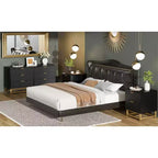 Commode de chambre, commode en bois rose à 4 tiroirs avec poignées, rangement moderne pour couloir et entrée