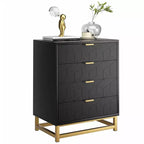 Dresser for Bedroom, 4-Drawer Pink Wooden Dresser with Handles, Modern Storage for Hallway Entryway