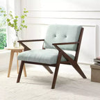 30-Inch Mid-Century Modern Accent Chair with Plush Cushions, Solid Wood Frame, for Cozy Seating