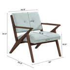 Fauteuil d'appoint Mid-Century Modern de 76 cm avec coussins moelleux, structure en bois massif, pour une assise confortable