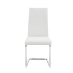 Lot de 4 chaises de salle à manger avec revêtement en PU, dossier haut et pieds en métal chromé