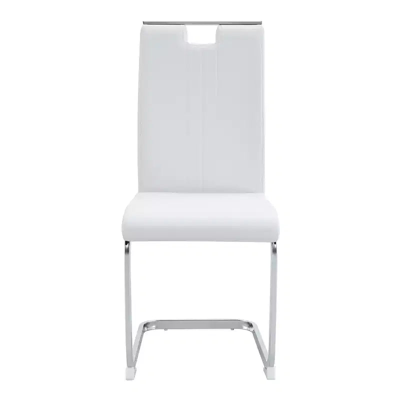 Lot de 4 chaises de salle à manger en PU en forme de nœud avec dossier ergonomique, dimensions 40x52x99 cm