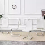 Lot de 4 chaises de salle à manger en PU en forme de nœud avec dossier ergonomique, dimensions 40x52x99 cm