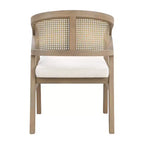 Christopher Knight Home Samson, chaises de salle à manger en bois d'hévéa et tissu, dossier incurvé en rotin (lot de 2)
