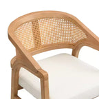 Christopher Knight Home Samson, chaises de salle à manger en bois d'hévéa et tissu, dossier incurvé en rotin (lot de 2)