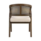 Christopher Knight Home Samson, chaises de salle à manger en bois d'hévéa et tissu, dossier incurvé en rotin (lot de 2)