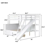 Lit superposé Bellemave double sur grand format avec 2 tiroirs, toboggan, lit superposé en bois d'hévéa avec étagères et échelle, gain de place, sommier tapissier non requis