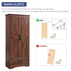 Garde-manger haut de 183 cm, armoire de rangement en bois de style rustique avec étagères réglables, 2 portes de grange et tiroir