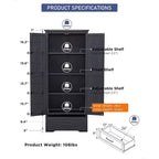 Garde-manger haut de 183 cm, armoire de rangement en bois de style rustique avec étagères réglables, 2 portes de grange et tiroir