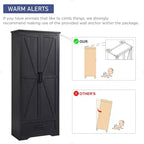 Garde-manger haut de 183 cm, armoire de rangement en bois de style rustique avec étagères réglables, 2 portes de grange et tiroir