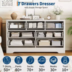 Commode 7 tiroirs pour chambre à coucher, organisateur décoratif à tiroirs, pour chambre à coucher, salon, couloir