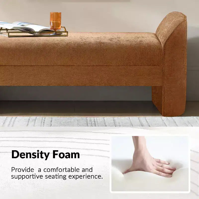 Banc moderne Donna en tissu chenille|HULALA HOME-BEIGE