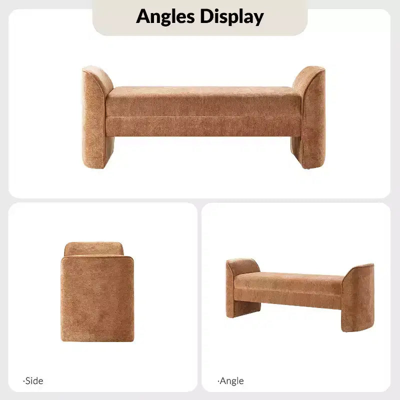 Banc moderne Donna en tissu chenille|HULALA HOME-BEIGE