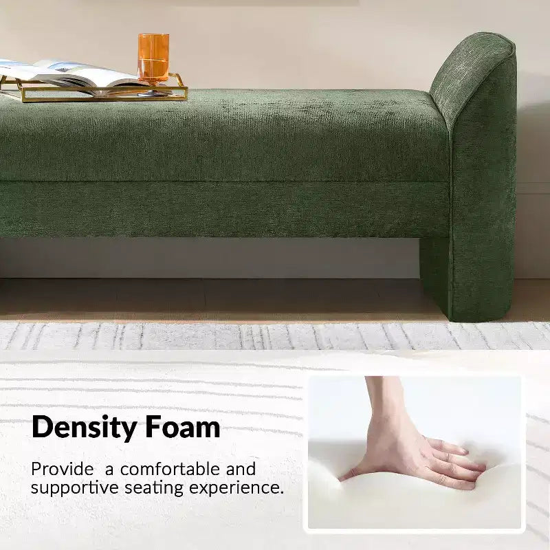 Banc moderne Donna en tissu chenille|HULALA HOME-BEIGE