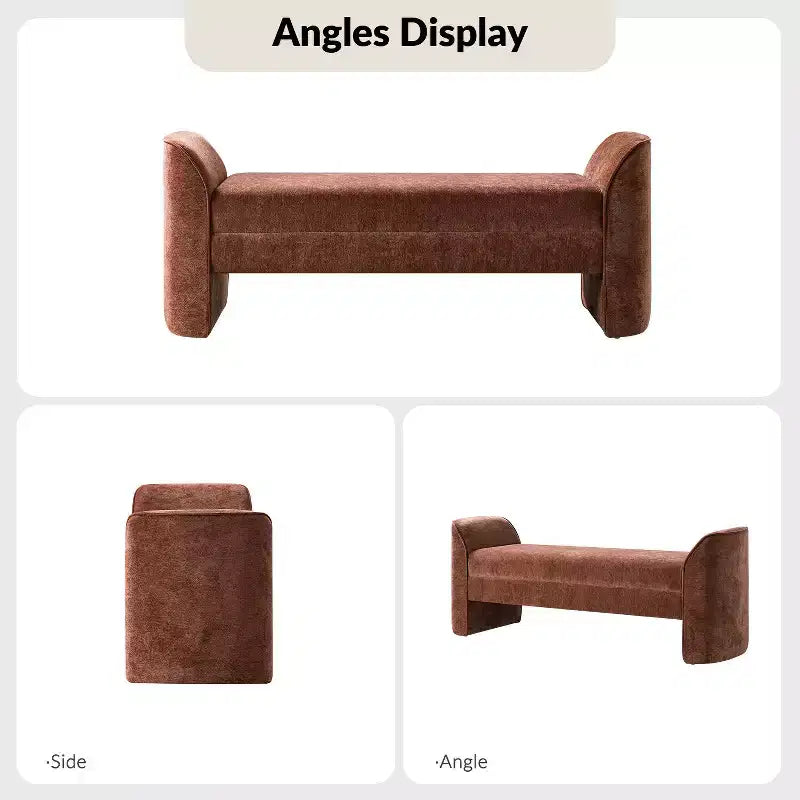Banc moderne Donna en tissu chenille|HULALA HOME-BEIGE