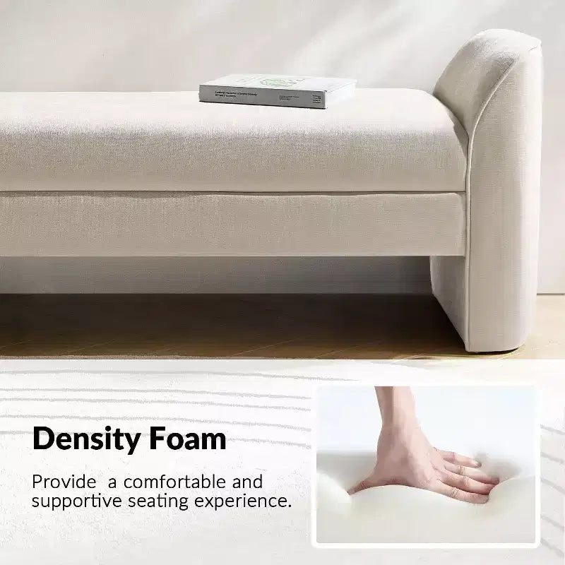 Banc moderne Donna en tissu chenille|HULALA HOME-BEIGE