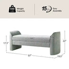 Banc moderne Donna en tissu chenille|HULALA HOME-BEIGE