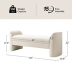 Banc moderne Donna en tissu chenille|HULALA HOME-BEIGE