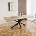 Extendable Dining Table with Metal Leg and MDF Top, 240/200/160x90x75cm, Walnut Finish, for Multiple Uses