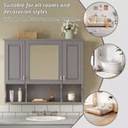 Meuble-lavabo GDFStudio Dominic 35 avec miroir mural et 3 étagères ouvertes