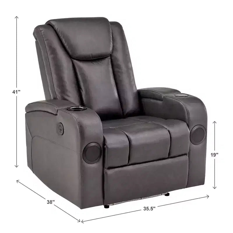 Fauteuil Uvalde avec chargeur USB/sans fil et haut-parleur - Gris - iNSPIRE Q