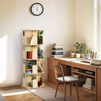 Étagère à livres décorative rotative FurnitureR, bibliothèque verticale autoportante avec étagères ouvertes à plusieurs niveaux, peu encombrante pour le salon, la chambre ou le bureau