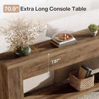 Console Lantine 70,9 po pour entrée, table de canapé étroite en bois derrière le canapé pour salon, entrée, marron rustique