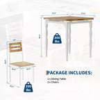Ensemble table et chaises de salle à manger 2 places, ensemble table et 2 chaises, ensemble table à manger 3 pièces avec pieds de table en spirale pour petits espaces, cuisine, appartement