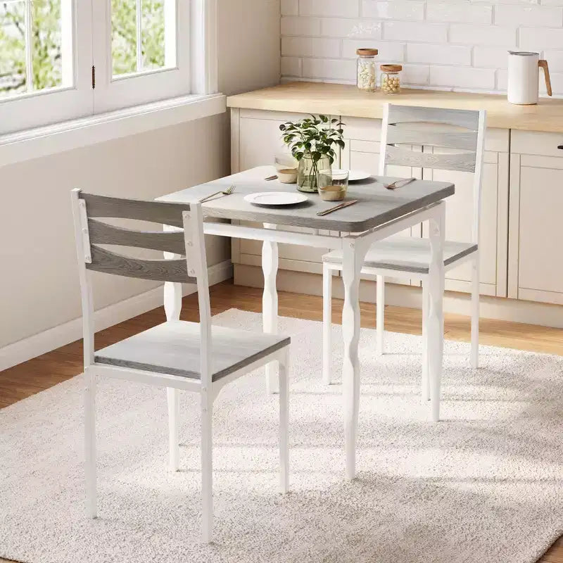 Ensemble table et chaises de salle à manger 2 places, ensemble table et 2 chaises, ensemble table à manger 3 pièces avec pieds de table en spirale pour petits espaces, cuisine, appartement