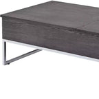 Table basse à plateau relevable HomeRoots 47, en bois gris et argenté
