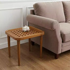 HomeRoots Table d'appoint rectangulaire 18 po en bois massif brun
