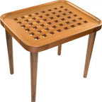 HomeRoots Table d'appoint rectangulaire 18 po en bois massif brun