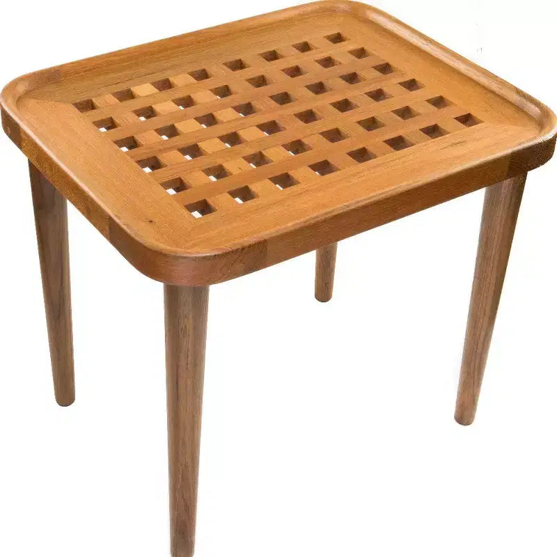 HomeRoots Table d'appoint rectangulaire 18 po en bois massif brun