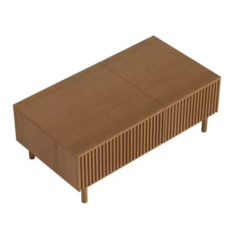 Table basse élévatrice moderne Luck Live 51.1 avec 2 tiroirs de rangement et un compartiment caché