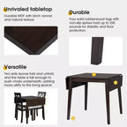 Table de salle à manger extensible 29-45 avec rallonges et pieds en bois d'hévéa