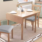 Table de salle à manger extensible 29-45 avec rallonges et pieds en bois d'hévéa